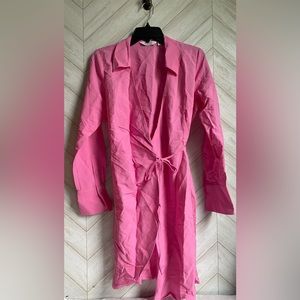 NEW & other stories pink wrap dress long sleeve mini 6